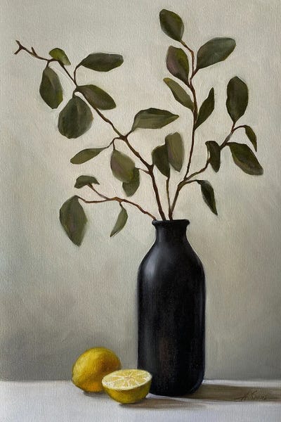 Fine Art Print: Still Life With A Black Vase by Anna Speirs