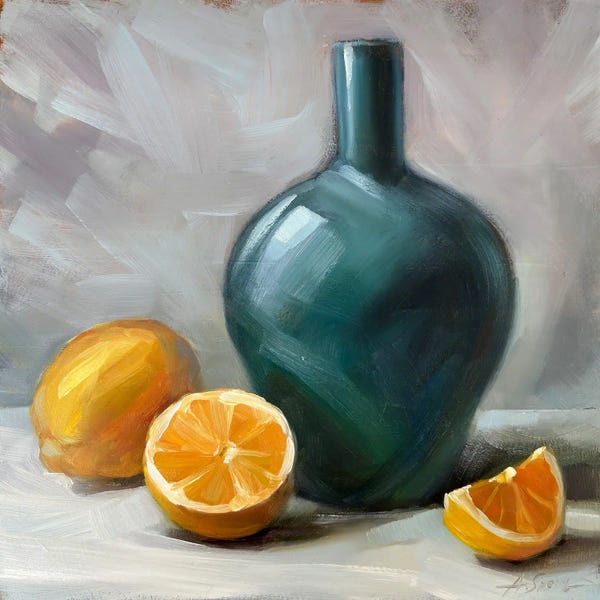 Pottery Still Life: Oranges by Anna Speirs