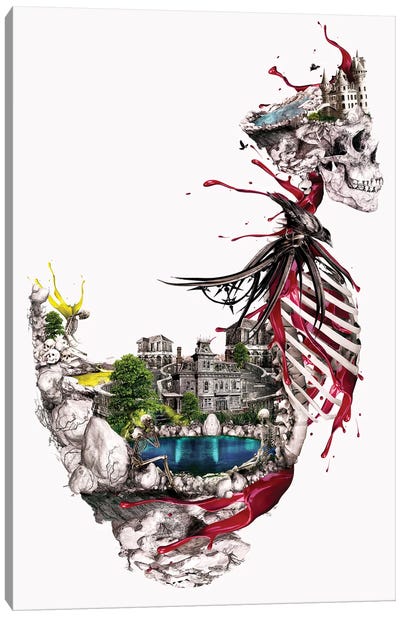 Skull Island Canvas Art Print - Skeleton Art