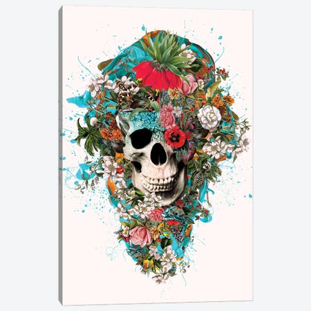 Summer Skull V Canvas Print #PEK105} by Riza Peker Canvas Art Print