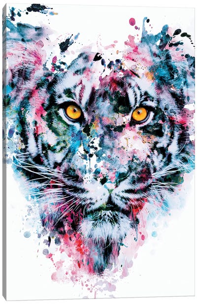 Tiger Blue Canvas Art Print - Riza Peker