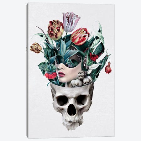 Skull Girl Canvas Print #PEK127} by Riza Peker Canvas Art Print