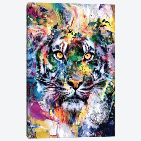 Tiger VII Canvas Print #PEK135} by Riza Peker Canvas Artwork