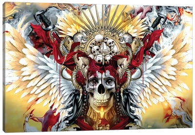 Bloody Skull Canvas Art Print - Riza Peker
