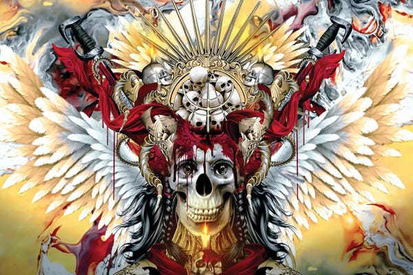 Large Wall Art & Big Canvas Prints: Bloody Skull by Riza Peker