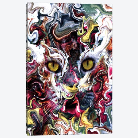 Cat Abstract Canvas Print #PEK149} by Riza Peker Canvas Art