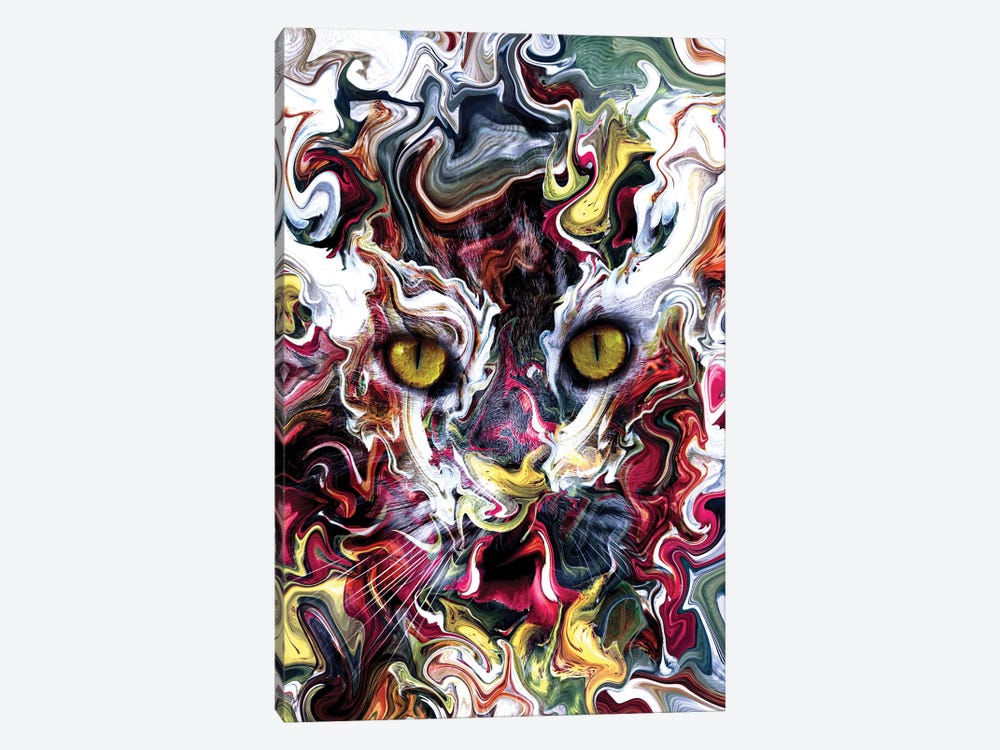 Cat Abstract by Riza Peker 1-piece Canvas Art Print