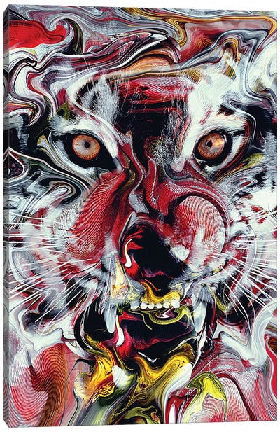 Tiger Abstract Canvas Art Print - Riza Peker