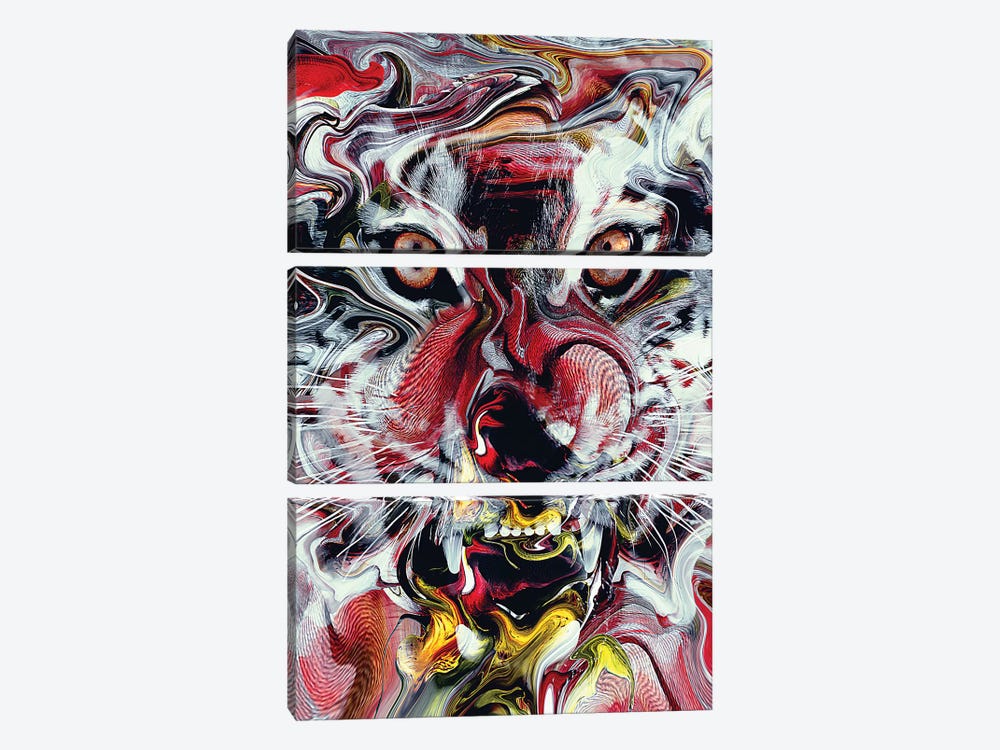 Tiger Abstract by Riza Peker 3-piece Canvas Print