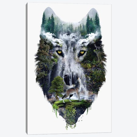 Wolf Canvas Print #PEK178} by Riza Peker Art Print