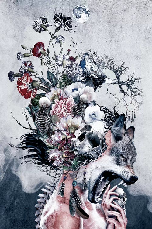 Wolf And Skulls by Riza Peker wall art