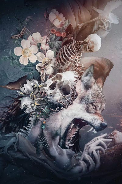 Skeletons: Wolf In Moonlight by Riza Peker
