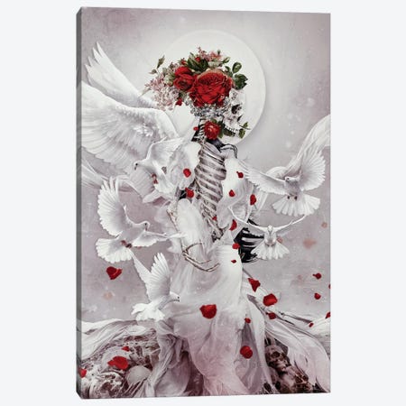 Skeleton Bride Ii Canvas Print #PEK200} by Riza Peker Canvas Print