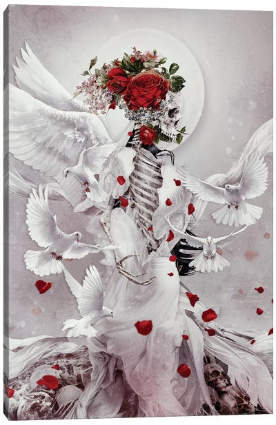 Skeleton Bride Ii Canvas Art Print - Riza Peker