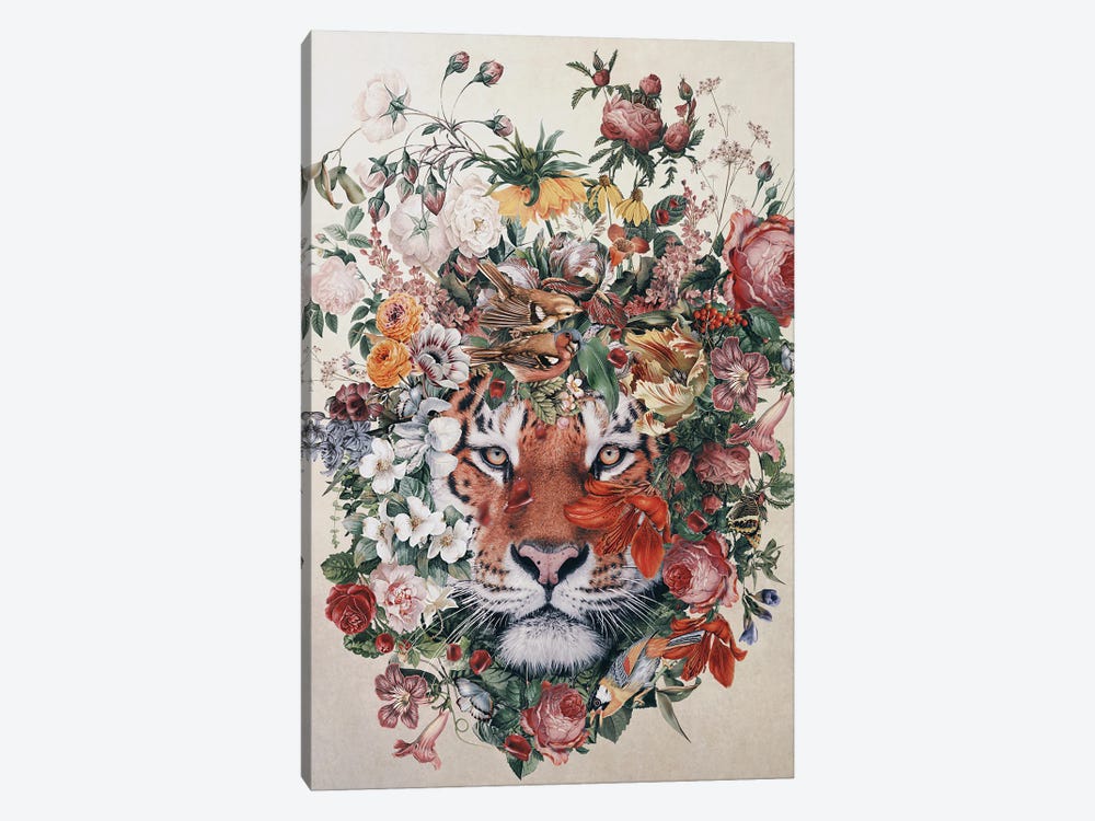 Flower Tiger by Riza Peker 1-piece Canvas Print