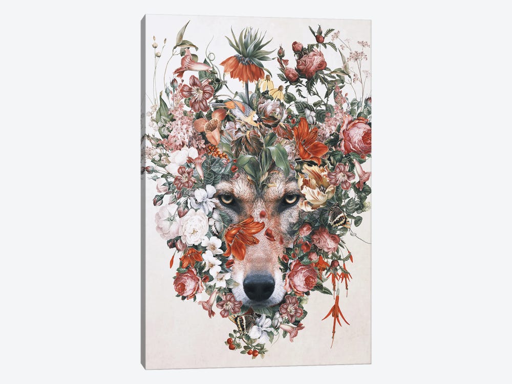 Flower Wolf by Riza Peker 1-piece Canvas Art