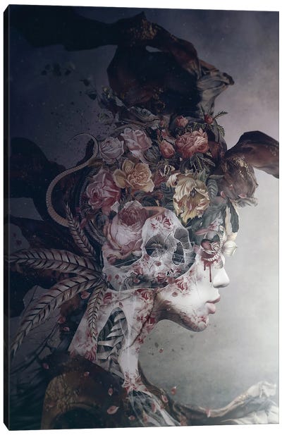 Broken Queen Canvas Art Print - Skull Art