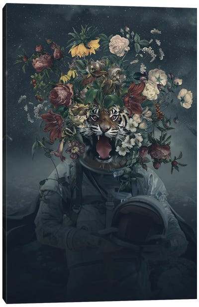Space Tiger Canvas Art Print - Tiger Art