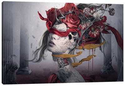 Dangerous Red Canvas Art Print - Skull Art