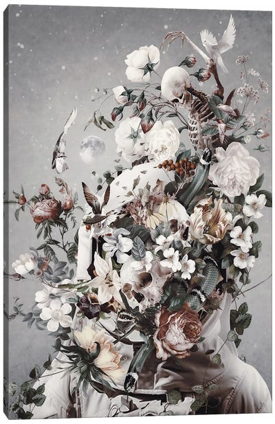 Floral Space Canvas Art Print - Multimedia Portraits