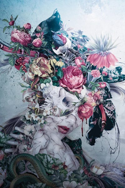 Skull Queen XX by Riza Peker framed canvas print