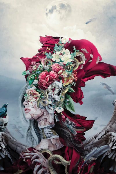 Skull Queen XVIII by Riza Peker framed canvas print