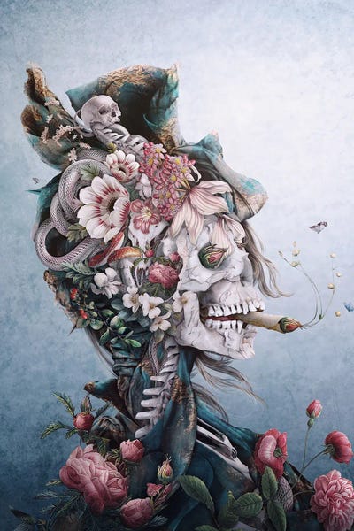 Similar To Frida Kahlo: Floral Skull II by Riza Peker