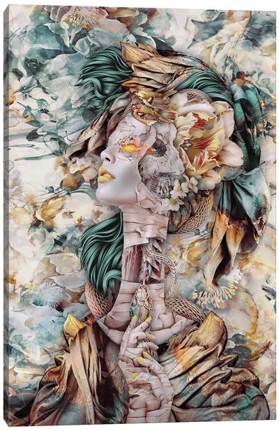Queen Of Snakes IV Canvas Art Print - Skeleton Art