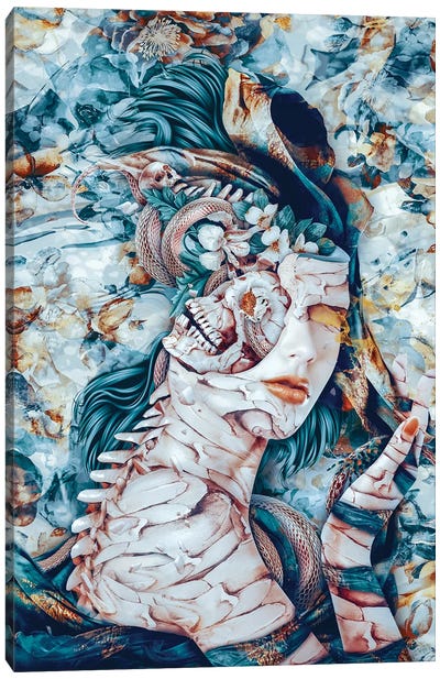 Queen Of Snakes III Canvas Art Print - Skeleton Art