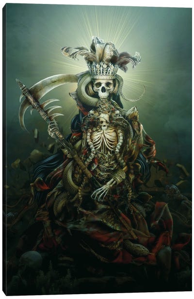 Skeleton Queen II Canvas Art Print - Similar to Frida Kahlo