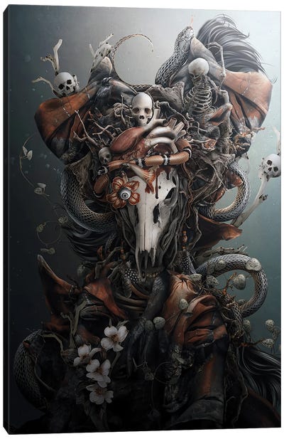 Dead Deer Canvas Art Print - Horror Art