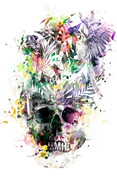 Skulls: Parrots II by Riza Peker