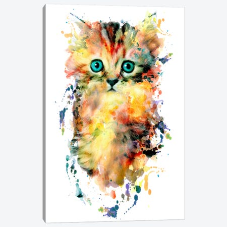 Kitten Canvas Print #PEK49} by Riza Peker Canvas Artwork