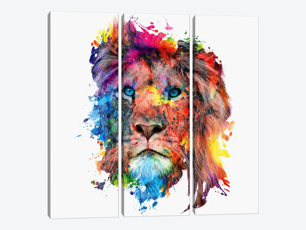 Lion by Riza Peker 3-piece Canvas Art