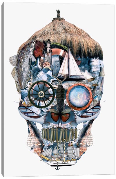 Oceanic Skull Canvas Art Print - Riza Peker