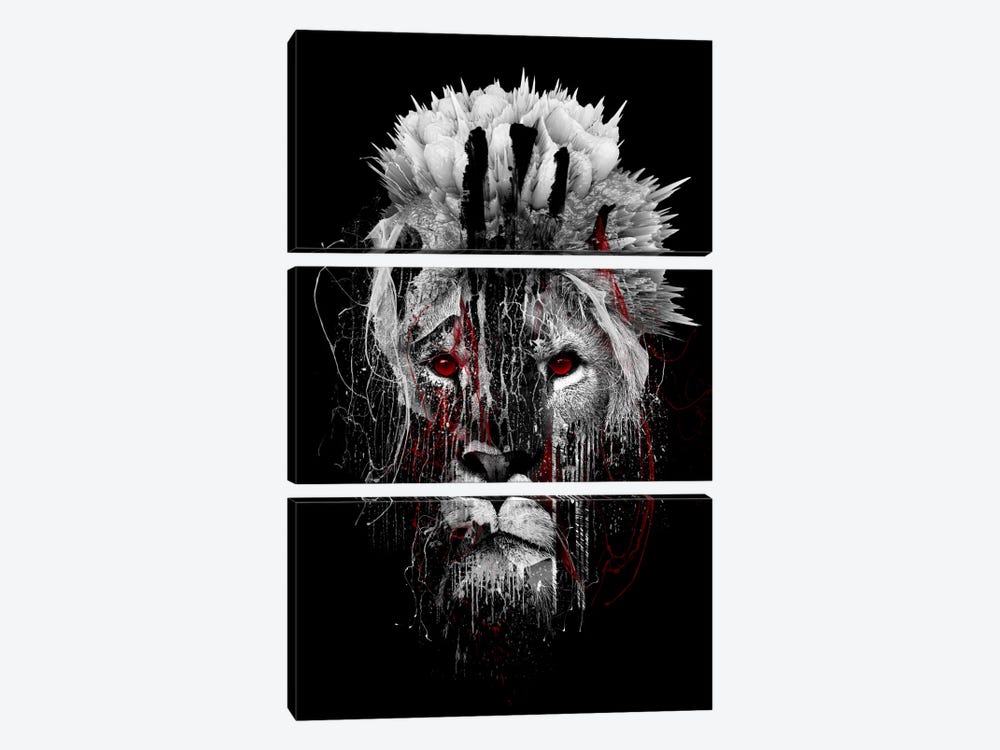 Red-Eyed Lion by Riza Peker 3-piece Canvas Artwork