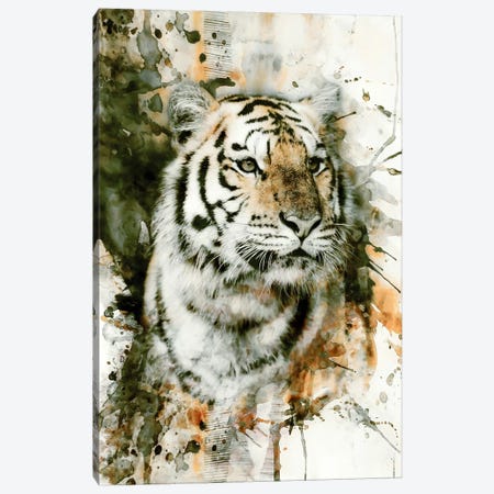 Tiger I Canvas Print #PEK63} by Riza Peker Canvas Wall Art