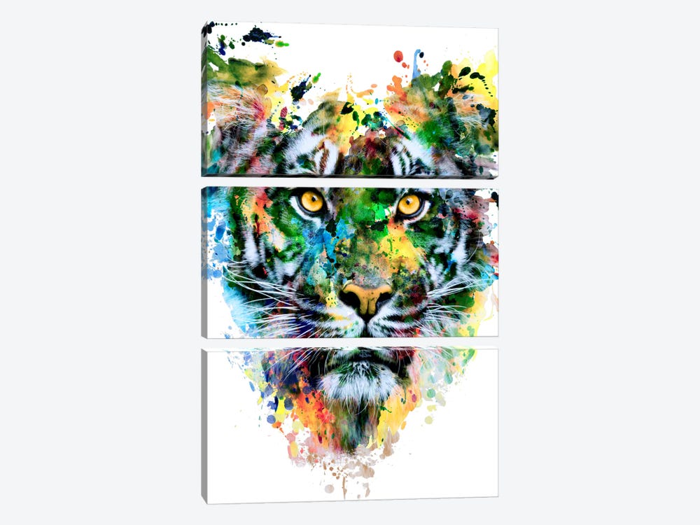 Tiger IV by Riza Peker 3-piece Canvas Art Print
