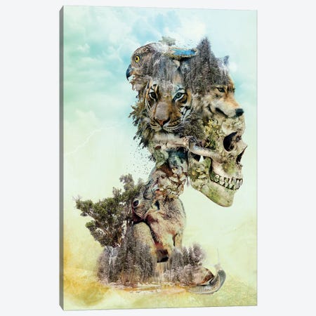 Nature Skull Canvas Print #PEK74} by Riza Peker Canvas Art