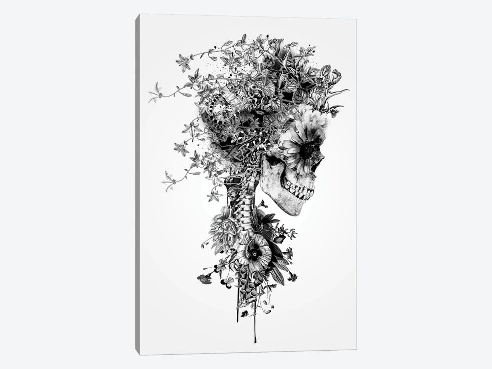 Skull B&W by Riza Peker 1-piece Art Print