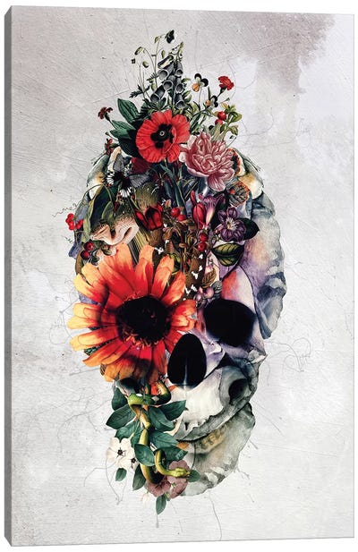 Two Face Skull Canvas Art Print - Riza Peker