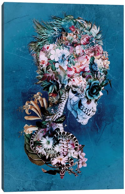 Floral Skull RP Canvas Art Print - Riza Peker