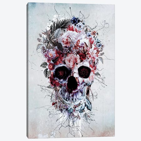 Floral Skull RPE Canvas Print #PEK85} by Riza Peker Canvas Art Print