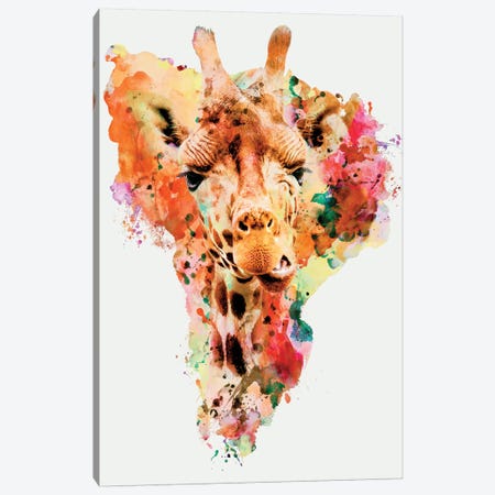 Giraffe Canvas Print #PEK87} by Riza Peker Canvas Art Print