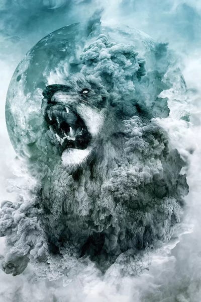 Lion Blue by Riza Peker art print