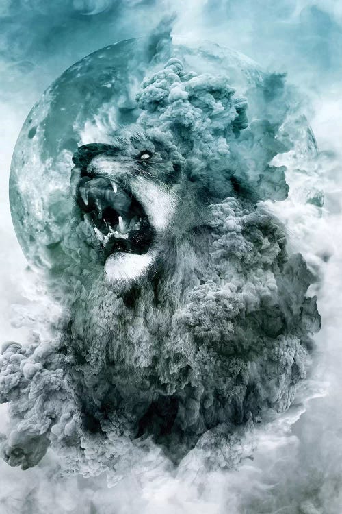 Lion Blue by Riza Peker wall art