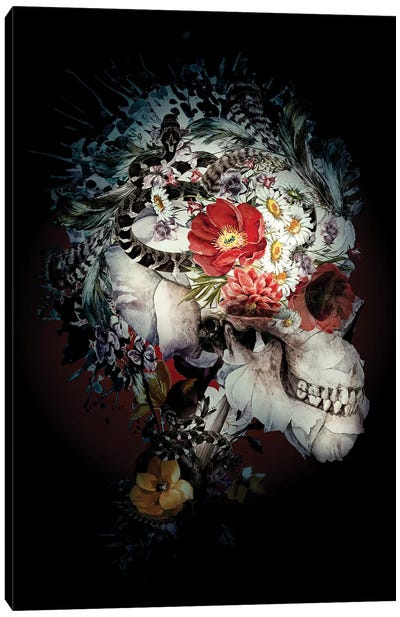 Skull I Black Series Canvas Art Print - Riza Peker