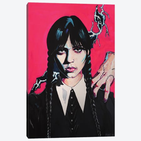 Wednesday Addams Pink Edition Canvas Print #PEM109} by Peter Martin Canvas Artwork