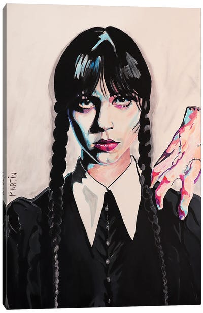 Jenna Ortega As Wednesday Canvas Art Print - Wednesday Addams