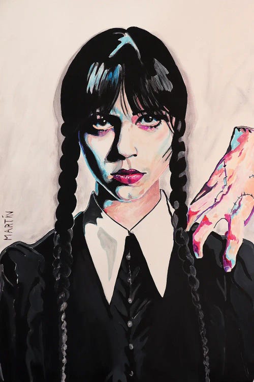 Jenna Ortega As Wednesday by Peter Martin wall art